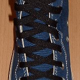 Black Classic Shoelaces  Navy blue high top with black laces.