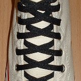 Black Classic Shoelaces  Natural white high top with black laces.