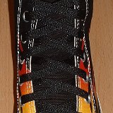 Black Classic Shoelaces  Black flames high top with black laces.