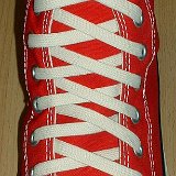 Natural Classic Laces  Red high top with natural laces.