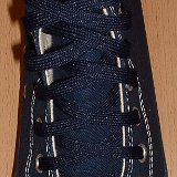 Navy Blue Classic Shoelaces  Navy blue high top with navy blue laces.
