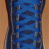 Royal Blue Classic Shoelaces  Navy blue high top with royal blue laces.