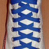 Royal Blue Classic Shoelaces  Optical White high top with royal blue laces.