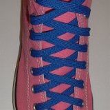 Royal Blue Classic Shoelaces  Pink high top with royal blue laces.