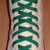 Kelly Green Classic Shoelaces  Natural white high top with Kelly Green laces.