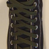 Hunter Green Classic Shoelaces  Black high top with hunter green shoelaces.