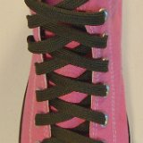 Hunter Green Classic Shoelaces  Pink high top with hunter green shoelaces.