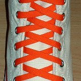 Orange Classic Shoelaces  Natural white high top with orange laces.