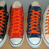 Orange Classic Shoelaces  Core color high tops with orange laces.