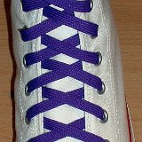 Purple Classic Shoelaces  Natural white high top with purple laces.