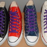 Purple Classic Shoelaces  Core color high tops with purple laces.