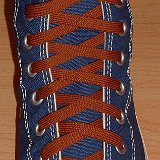 Rust Classic Shoelaces  Navy blue high top with rust laces.