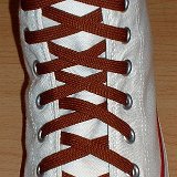 Rust Classic Shoelaces  Optical white high top with rust laces.