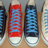 Sky Blue Classic Shoelaces  Core color high tops with sky blue laces.