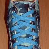 Sky Blue Classic Shoelaces  Blue camouflage high top with sky blue laces.