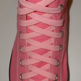 Classic Pink Shoelaces  Pink high top with pink laces.