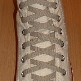 Classic Tan Shoelaces  Natural white high top with tan laces.
