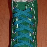 Classic Teal Shoelaces  Celtic green high top with teal laces.
