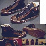 Collectors Items  Collage of blue and brown 1917 retro high tops.