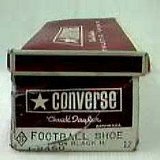 Collectors Items  Box for vintage Converse All Star Chuck Taylor black high top football shoes.