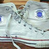 Collectors Items  Converse "Lucky Boy" white high tops, inside patch views.