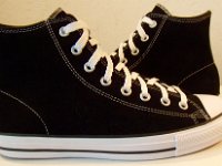 CTAS Cons Black High Tops  Outside views of CTAS Cons black high tops.