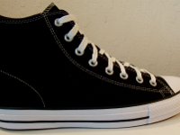 CTAS Cons Black High Tops  Outside view of a right CTAS Cons black high top.