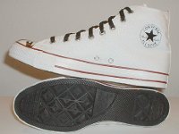 Contrast High Top Chucks  Inside patch and sole views of contrast high top chucks.
