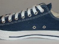 Core Navy Blue Low Cut Chucks  Inside view of a right navy blue low cut.