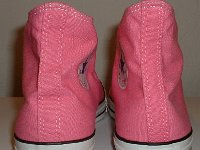 Core Pink High Top Chucks  Rear view of pink high tops.