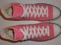 Core Pink High Top Chucks  Top view of pink high tops.