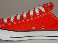 Core Red Low Cut Chucks  Inside view of a right red low cut chuck.
