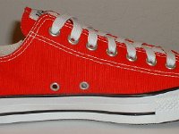 Core Red Low Cut Chucks  Inside view of a left red low cut chuck.