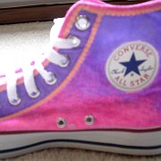 Custom Painted High Top Chucks  Inside patch view of a right high top chuck for Starr.