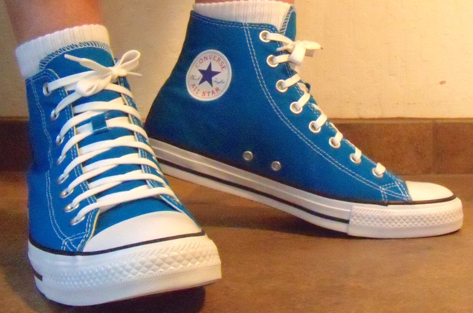 Cyan Space High Top Chucks