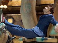 Doctor Who  Dr. Who with his feet up on the Tardis console.