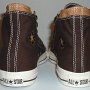 Double Upper High Top Chucks  Rear view of chocolate and sienna double upper high tops.