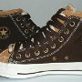 Double Upper High Top Chucks  Inside patch views of chocolate and sienna double upper high tops.