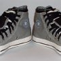 Double Upper High Top Chucks  Angled front views of gray and black double upper high tops.
