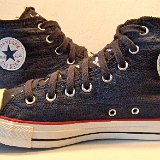 Flag Pattern Chucks  Inside patch views of blue flag Americana high top chucks.