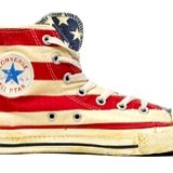 Flag Pattern Chucks  Inside patch view of a left stars n bars high top.