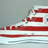 Flag Pattern Chucks  Right stars and bars high top, inside patch view.