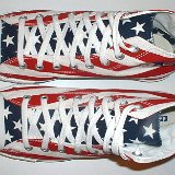 Flag Pattern Chucks  Top view of a pair of stars and bars high tops.