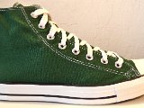Greener Pastures High Top Chucks  Outside view of a right greener pastures high top.