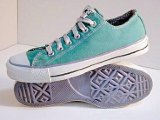 Green Low Cut (Oxford) Chucks  Emerald green low cuts, side and sole view.