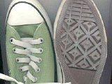 Green Low Cut (Oxford) Chucks  Flourescent green low cut, top and sole views.