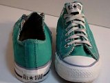 Green Low Cut (Oxford) Chucks  Front and rear views of turquoise low cut chucks.