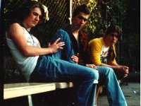 Hanson  The Hanson brothers wearing American flag and black low cut chucks.