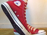 jesterredhi16  Wearing jester red high top chucks, right view 1.