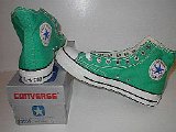 Green HIgh Top Chucks  New Kelly green high tops with box, side and rear views.